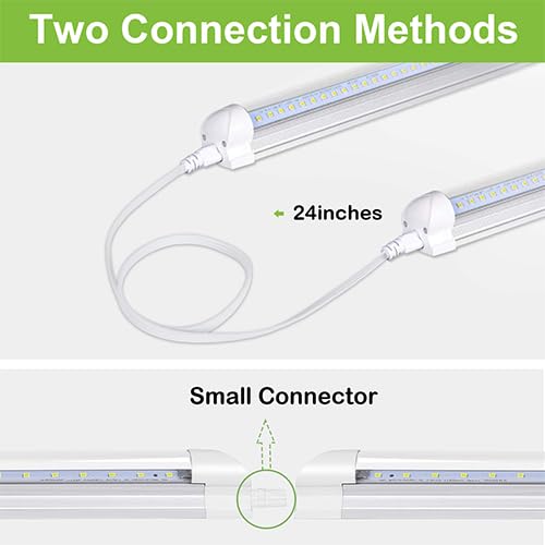 Hykolity 4Ft Led Shop Light, V Shape Integrated T8 Led Tube Light, 5200Lm, 40W, 6500K Super Bright White,High Output Linkable Sh