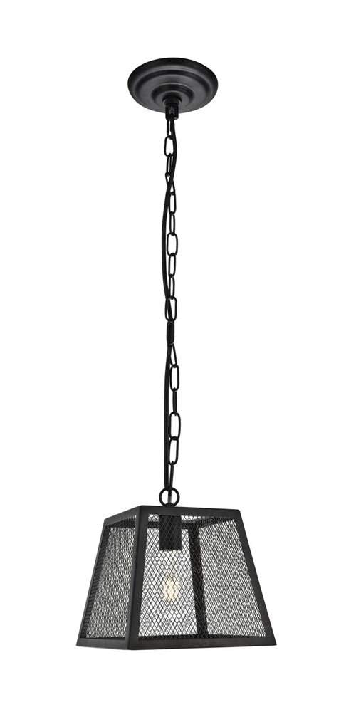 Living District Matte Black Iron Pendant Light, Talon Collection, D9.8 H10.4, 1 Light