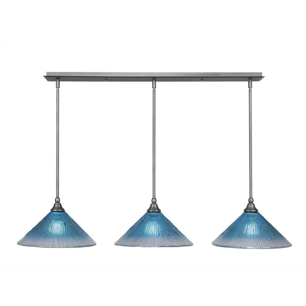 Toltec Lighting 3 Light Linear Pendalier In Brushed Nickel (36-Bn-448)