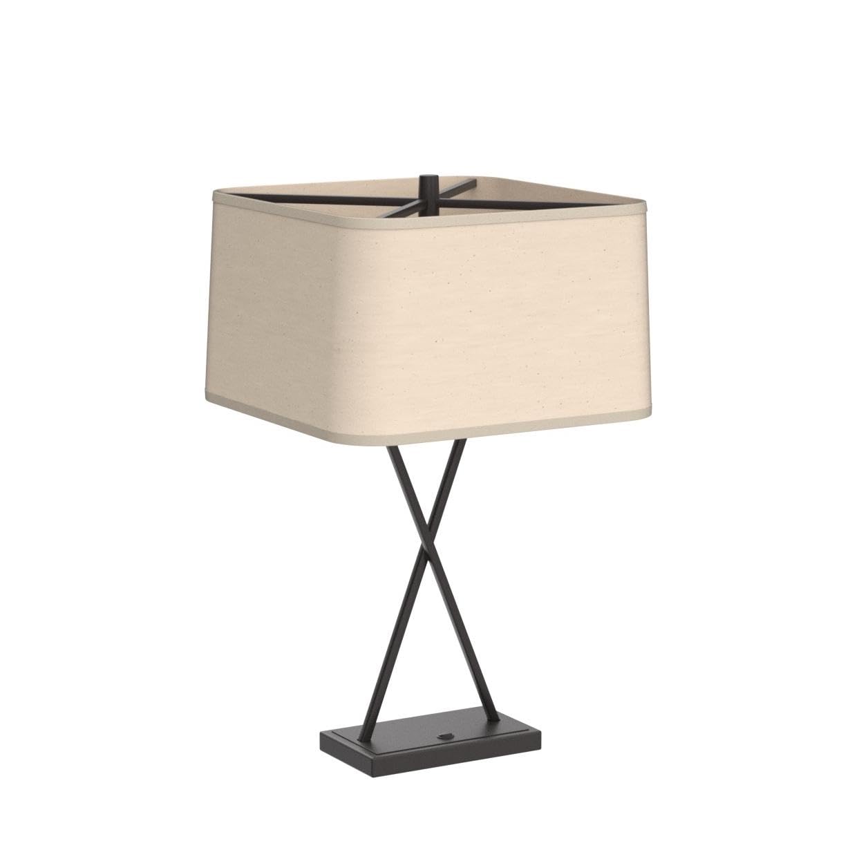 Franklin Iron Works Modern Table Lamps Set of 2, 26.5in High, Bronze Metal with Fabric Shade, USB Charging Port, Living Room Bedroom Nightstand
