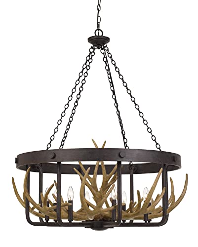 Cal Lighting Fx-3703-8 Animals/Insects Eight Light Chandelier From Angelo Collection In Bronze/Dark Finish, 34.75 X 34.75 X 42.75