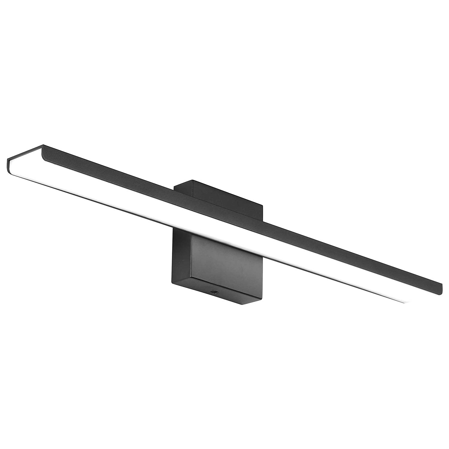 Jusheng 24" Black Dimmable Bathroom Vanity Light Fixture - Aluminum & Stainless Steel, 6000K