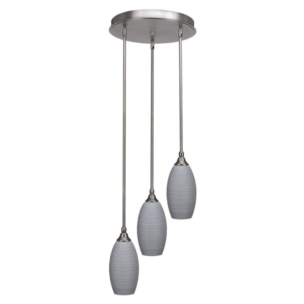 Empire 3 Light Cluster Pendalier in Brushed Nickel (2143-BN-4042)