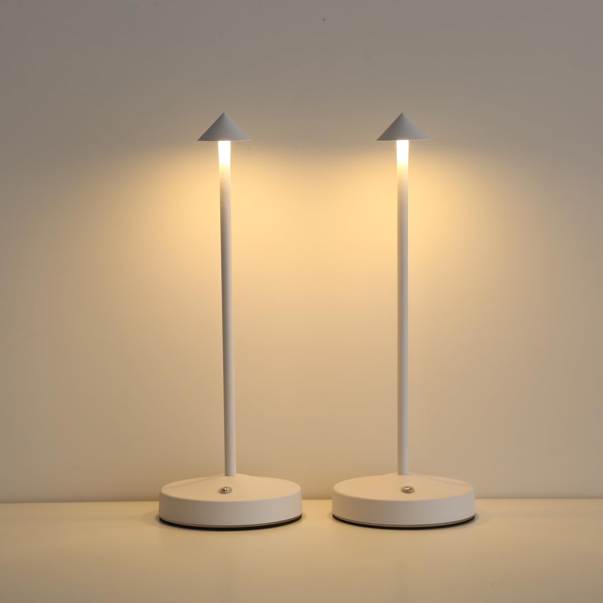 Maglaw Rechargeable Cordless Lamps,3000Mah Battery Operated Table Lamp,Portable Led Touch 2 Levels Brightness Dimmable Bar Lamp,Battery Powered Lamp For Bars,Restaurant,Living Room(2 Pack,White)