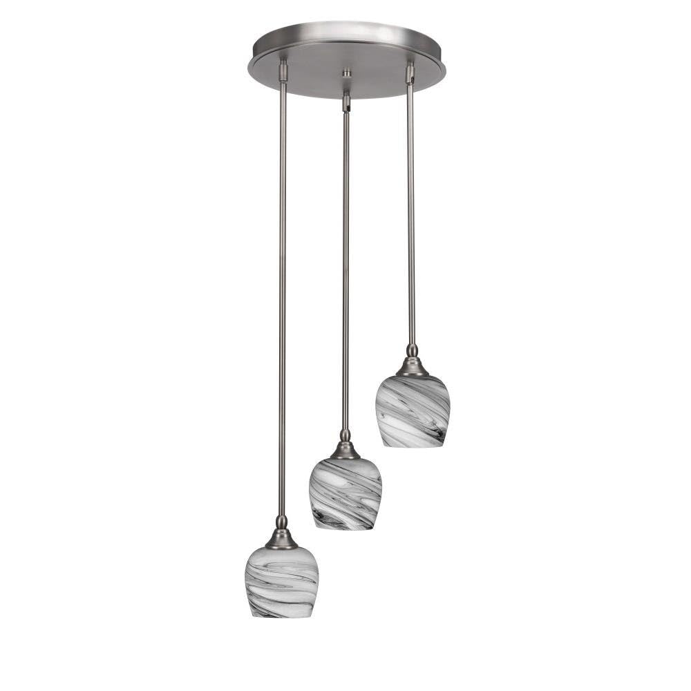 Empire 3 Light Cluster Pendalier in Brushed Nickel (2143-BN-4819)
