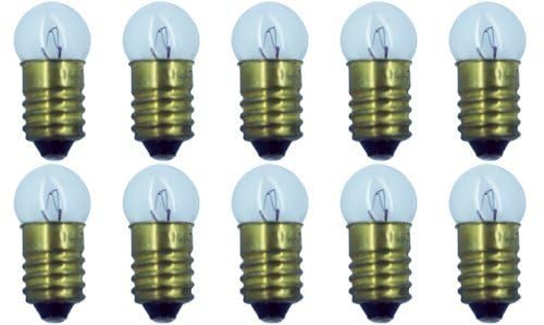 CEC Industries 1447 Bulbs, 18V 2.7W E10 Base, G-3.5 Shape, White, Box of 10