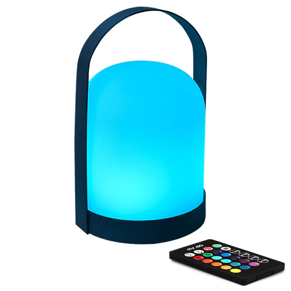 Mr.Go Portable Led Lantern Table Lamp | Cordless & Usb Rechargeable | Remote Control & Dimmable | 16 Rgb Colors & Kids Bedroom O