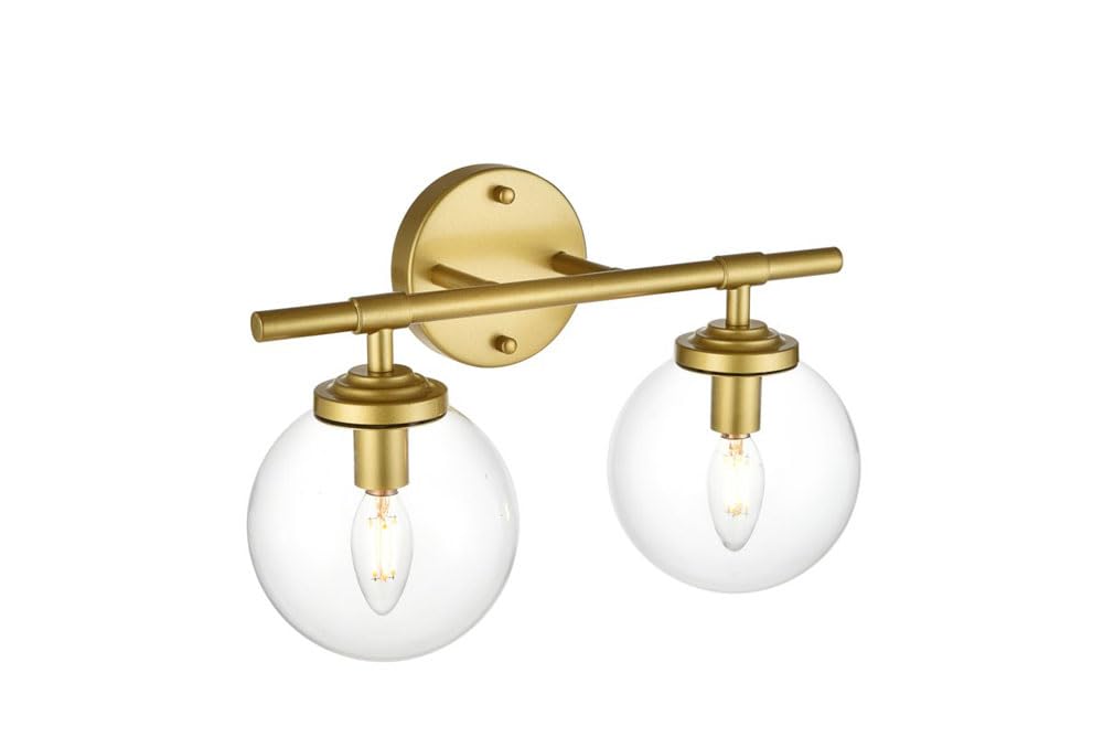 Living District Ingrid 2-Light Iron & Glass Bath Sconce in Chrome and Clear