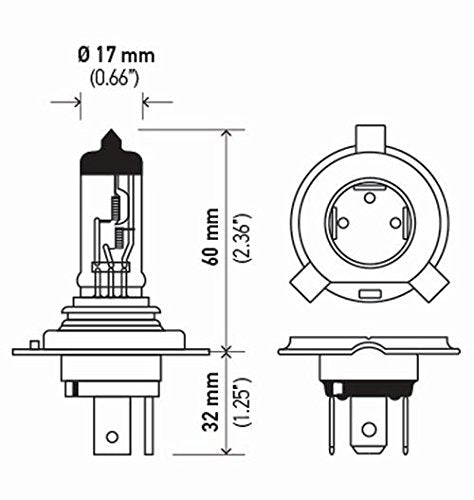 HELLA 9003LL Long Life Bulb, 12V, 60/55W (Pack of 2)