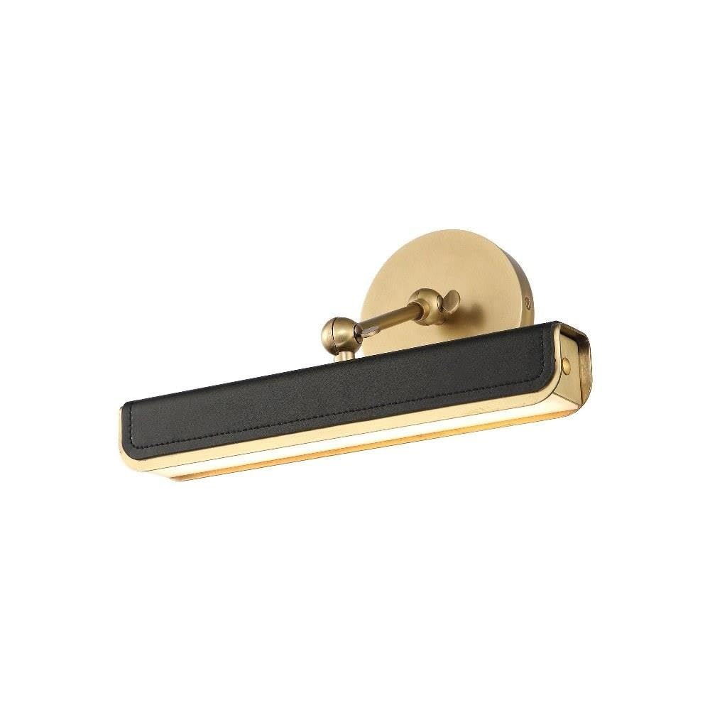 Alora PL307912VBTL Picture Light LED, Vintage Brass/Tuxedo Leather