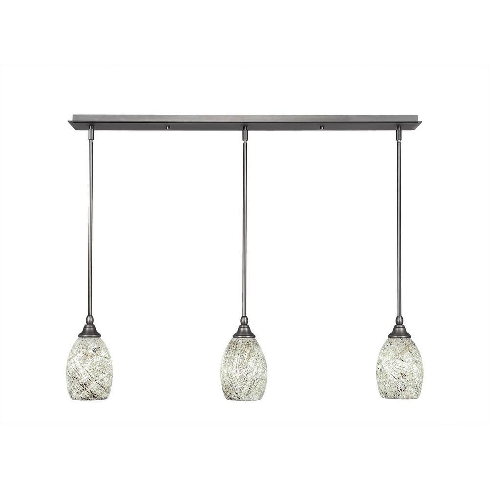 Toltec Lighting 3 Light Linear Pendalier In Brushed Nickel (36-Bn-5054)