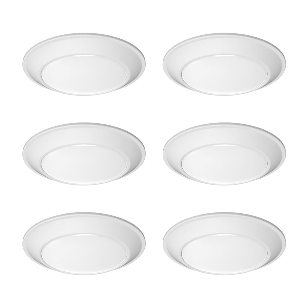 Juno JSBT 6-Inch SlimBasics Tapered Disk Downlight, Switchable, White (6 Pack)