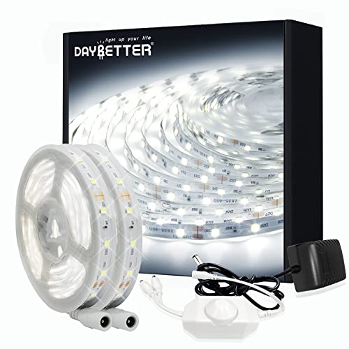 DAYBETTER LED Strip Lights, 50ft Dimmable 6500K Bright White, 900 LEDs for Home Decoration, Vinyl, Daylight White, Model FLSLS2015WUS