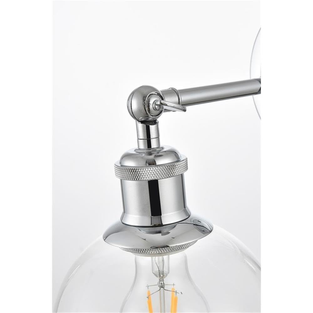 Living District Wesson 1-Light Metal Plug-in Wall Sconce in Chrome/Clear