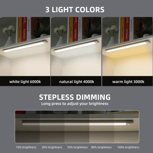 Bepojoy Under Cabinet Lights, 1 Pack 12 Inch Wireless Motion Sensor Light Indoor With 54 Led And 3 Colors Dimmable, Rechargeable