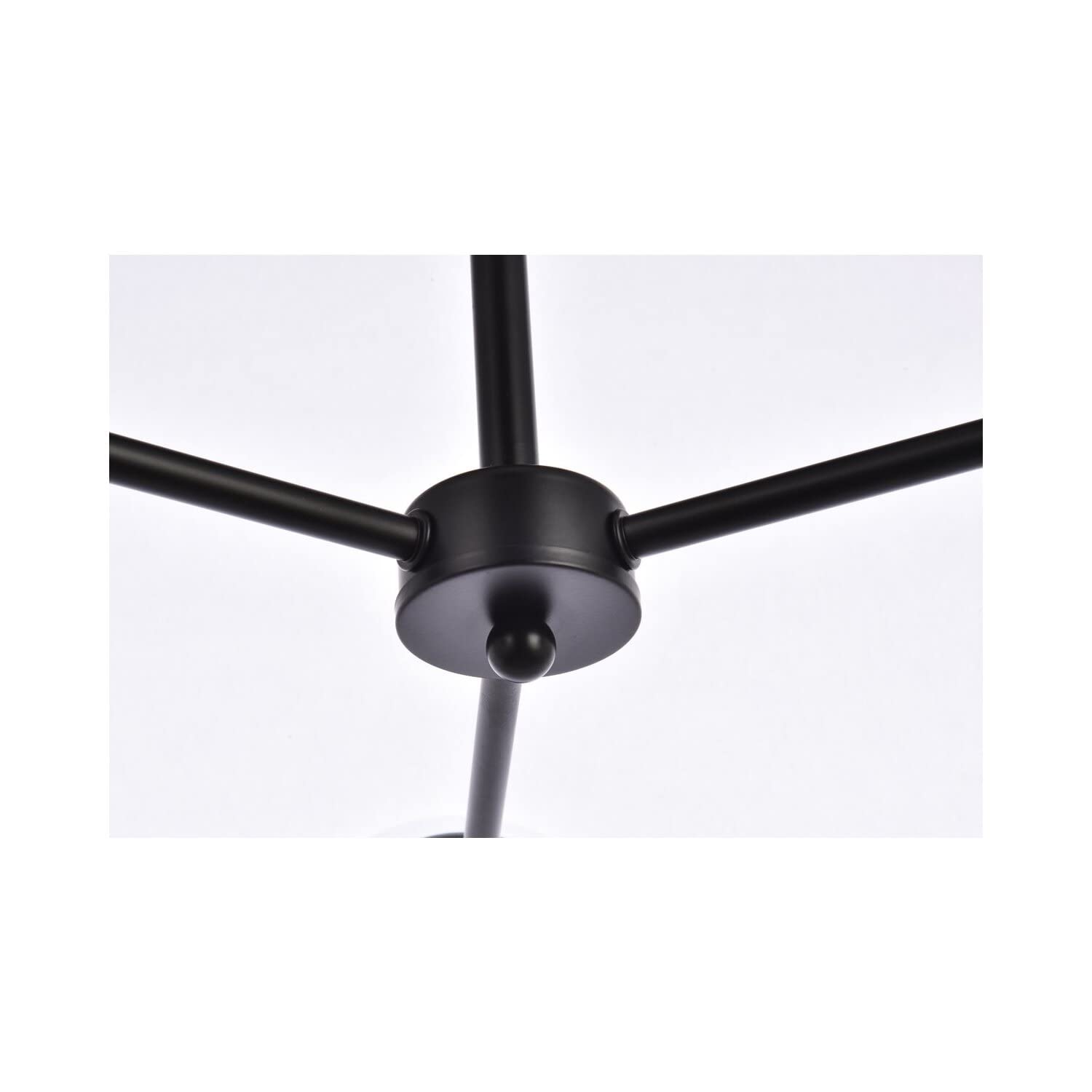 Living District Briggs 3-Light Mid-Century Metal Pendant in Black and Clear