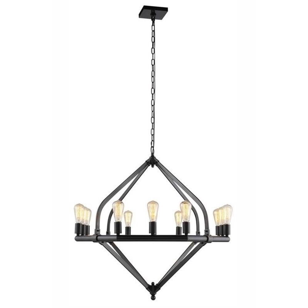 Elegant Lighting Pendant Lamp, 39in x 39in x 36in, Metal, Bronze Finish, Model 1472G39BZ