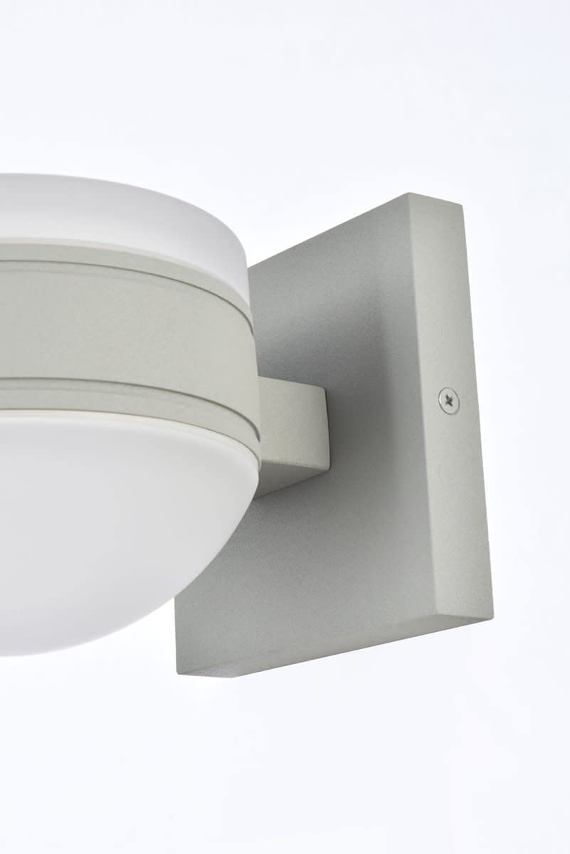 Living District LED Wall Sconce, Modern Design, Metal, Silver, 5inL x 6.75inW x 5inH, Model LDOD4017S