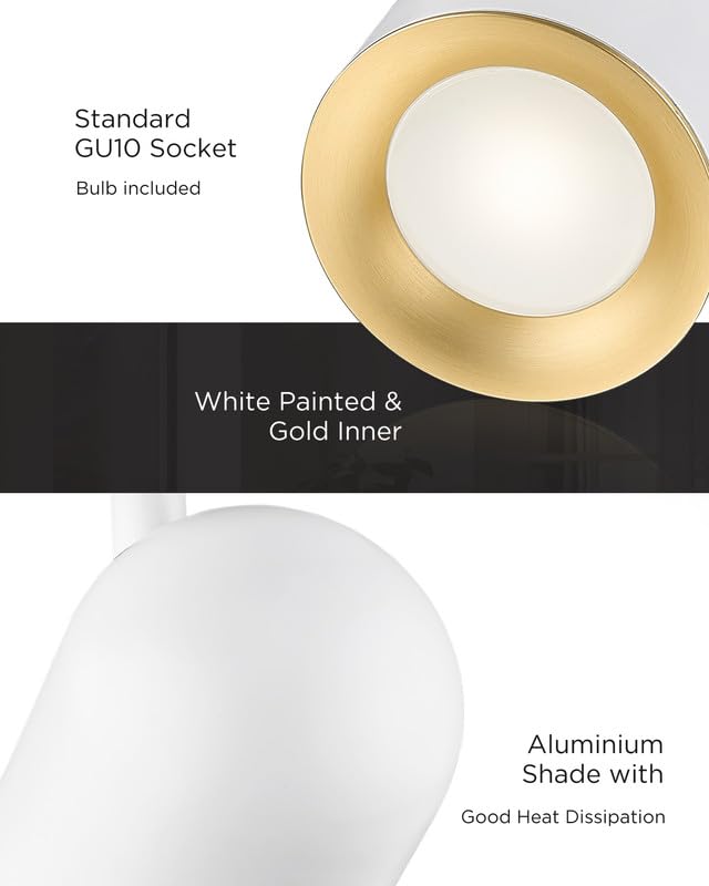 Femila Track Lighting  Led Track Light  Gu10 Bulbs Included  44 Flush Mount Ceiling Spot Lights  For Living Room  Gallery  Bedroom  Hallway  4Fs78Tl-5 Wh
