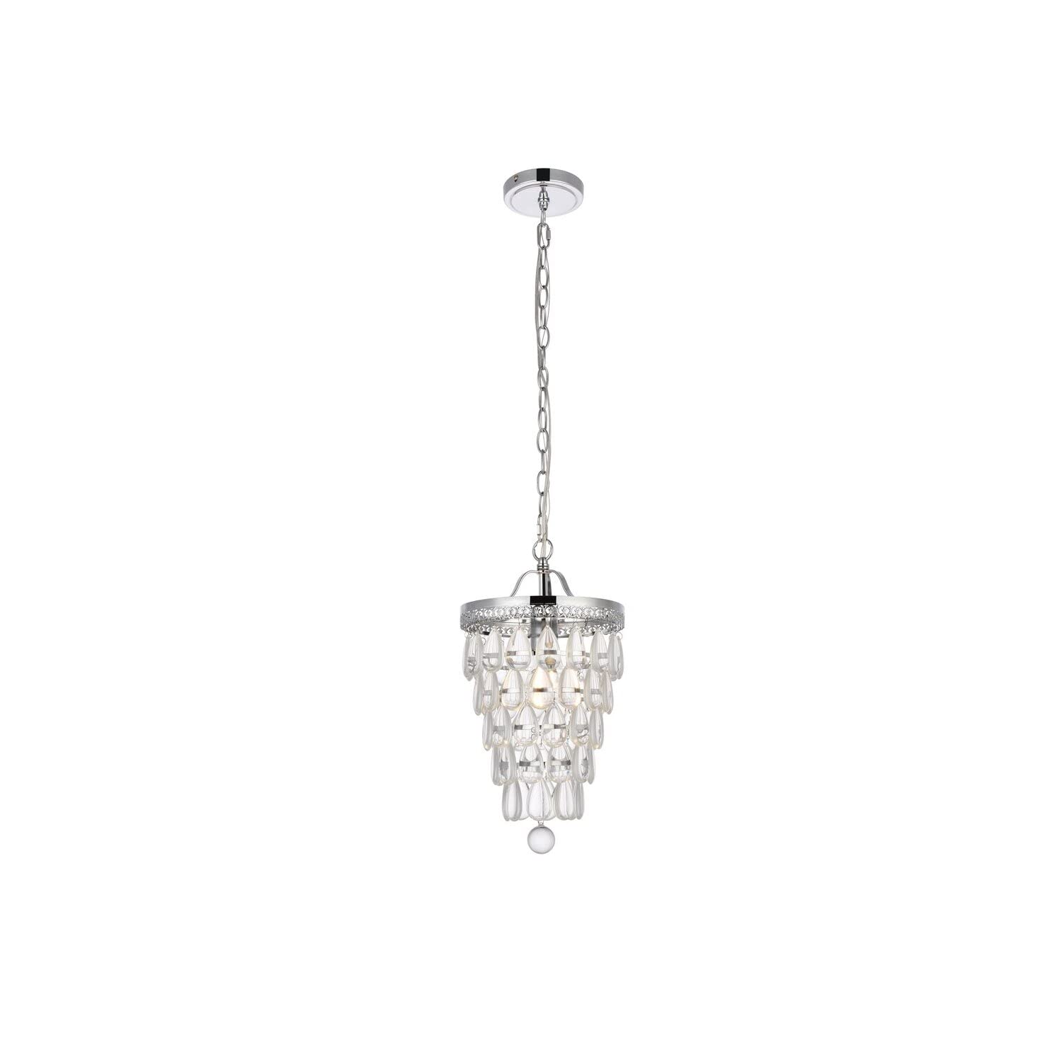 Living District Reese 1-Light Transitional Metal Pendant in Chrome