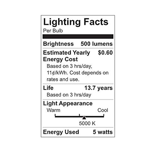 GE Lighting Dimmable LED Bent Tip Light Bulb 60W Replacement 500-Lumen Candelabra Base 4 Count Daylight Model 13330