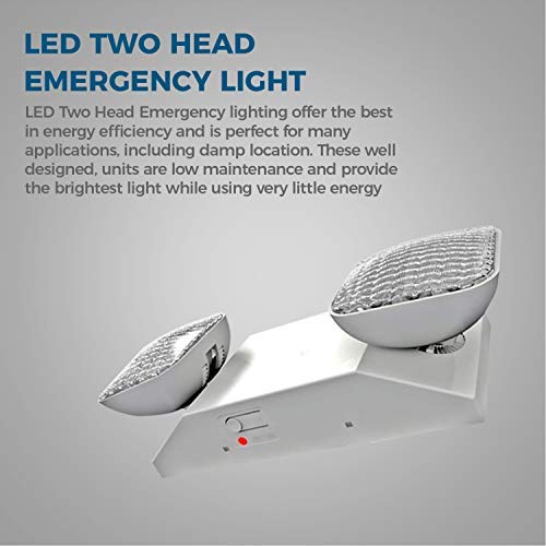 Ciata Led Emergency Lights For Business, For Home Power Failure - Ultra-Bright Led Emergency Lights With Battery Backup, Fire Emergency Lights, Made From Engineering-Grade Thermoplastic - 2 Pack