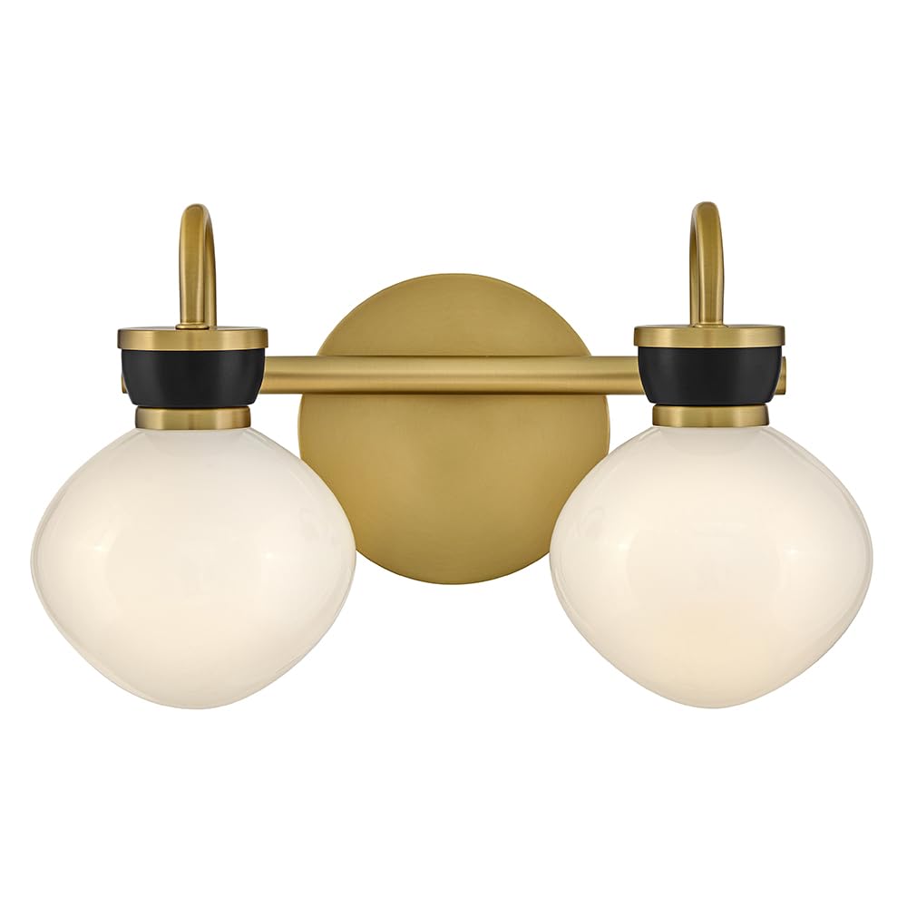 Lark Lucy Small Two Light Vanity, Lacquered Brass