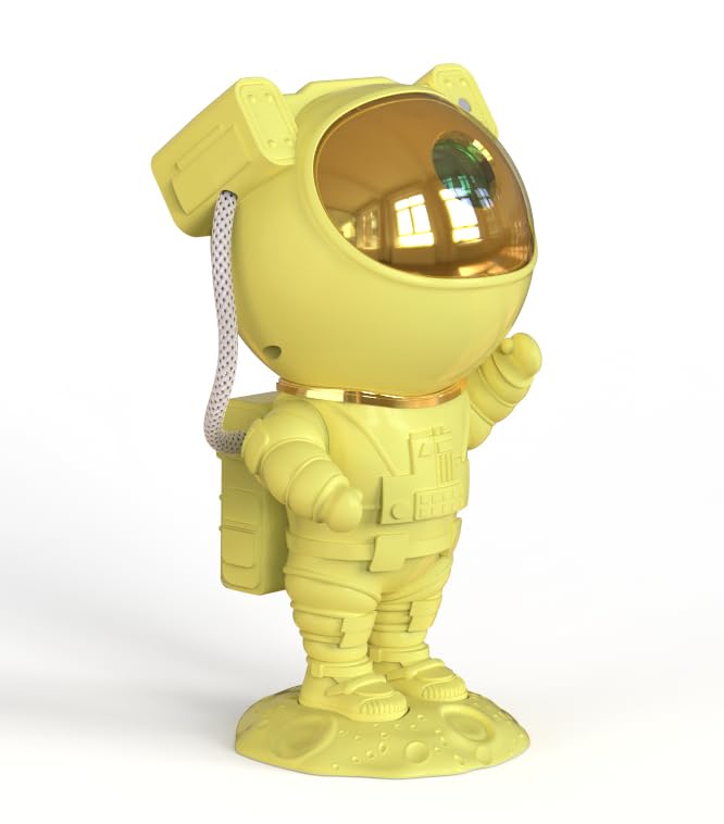 SFOUR Astronaut Galaxy Projector Night Light, Adjustable Head Angle, Plastic, Yellow, Model: astronaut-7