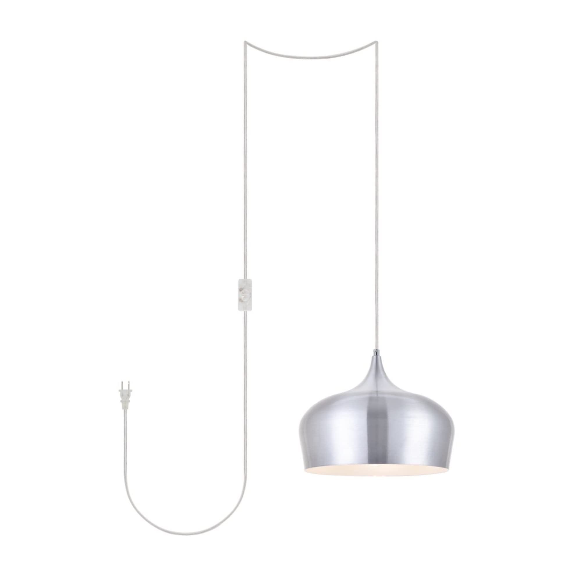 Living District Nora 1-Light Mid-Century Aluminum Pendant - Burnished Nickel