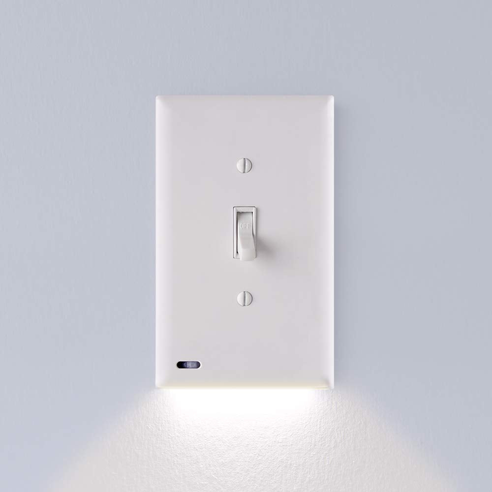 3 Pack - SnapPower SwitchLight - LED Night Light - for Single-Pole Light Switches - Switch Plate with LED Night Lights - Adjust 