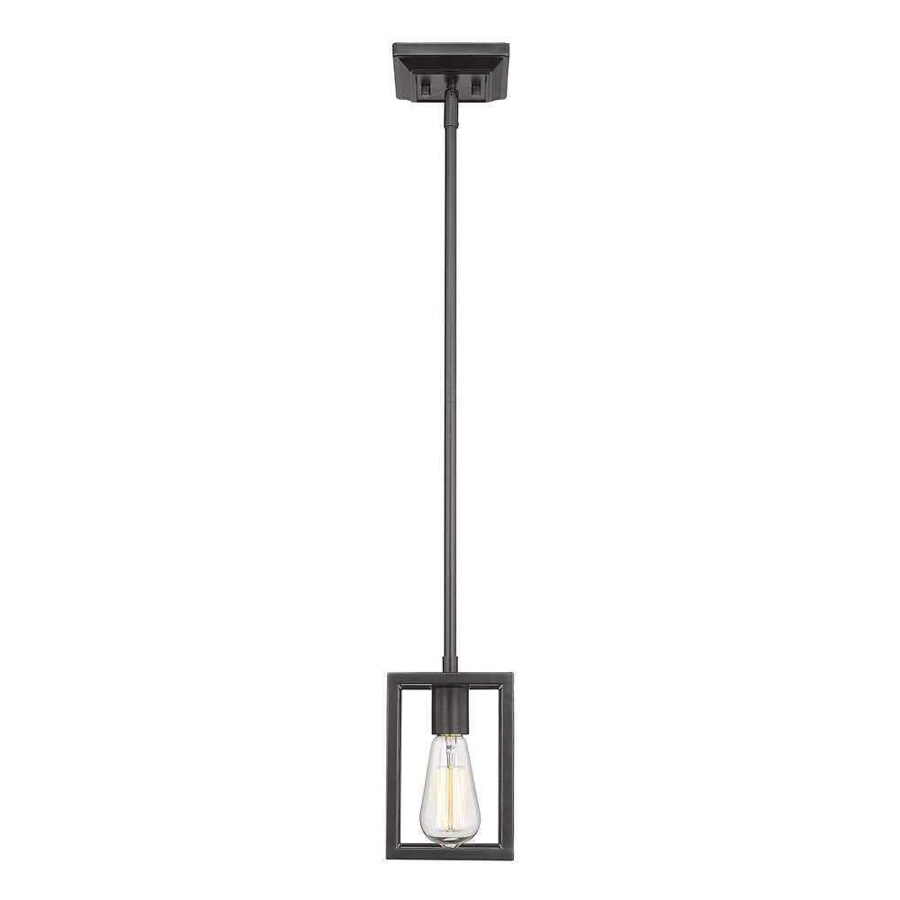 Golden Lighting Mini Pendant Light, Alloy Steel, 2072-M1L BLK, Black, Size: Mini
