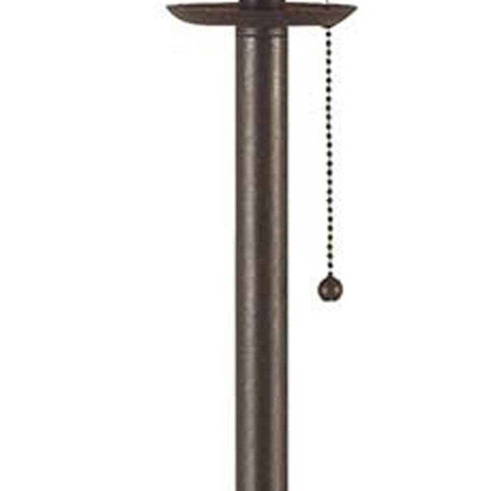 Homeroots Traditional Floor Lamp, 57 In., White Empire Shade, Black Finish