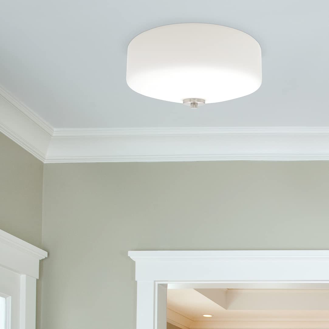 Maxxima Flush Mount Ceiling Light Fixture, 12 in., Frosted Glass, 1600 Lumens, Dimmable, 2700K Warm White, Model MCL-5121800W