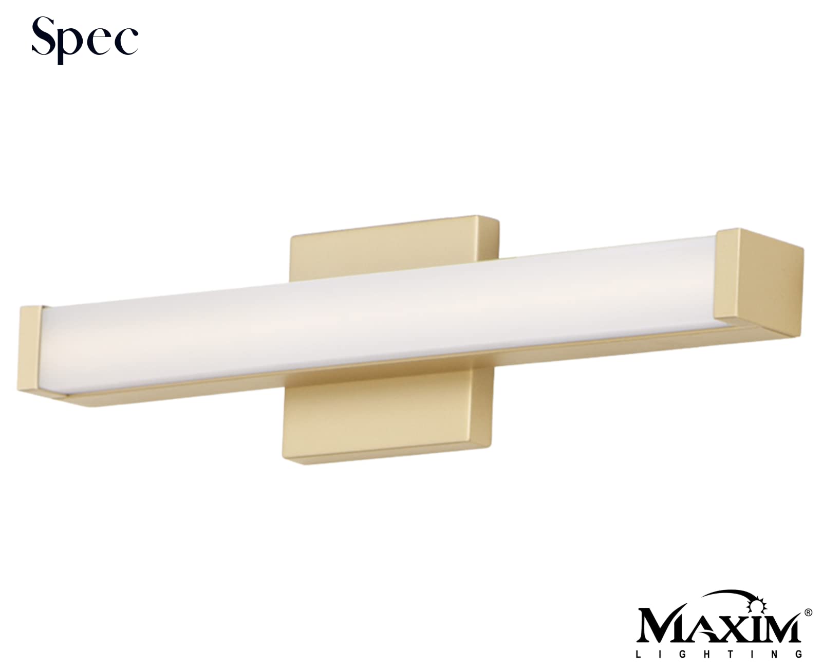 Maxim 52000GLD Spec Collection 18 Inch Dimmable LED Bathroom Vanity Light I 3500K I Gold I Modern Contemporary Light Fixture I P