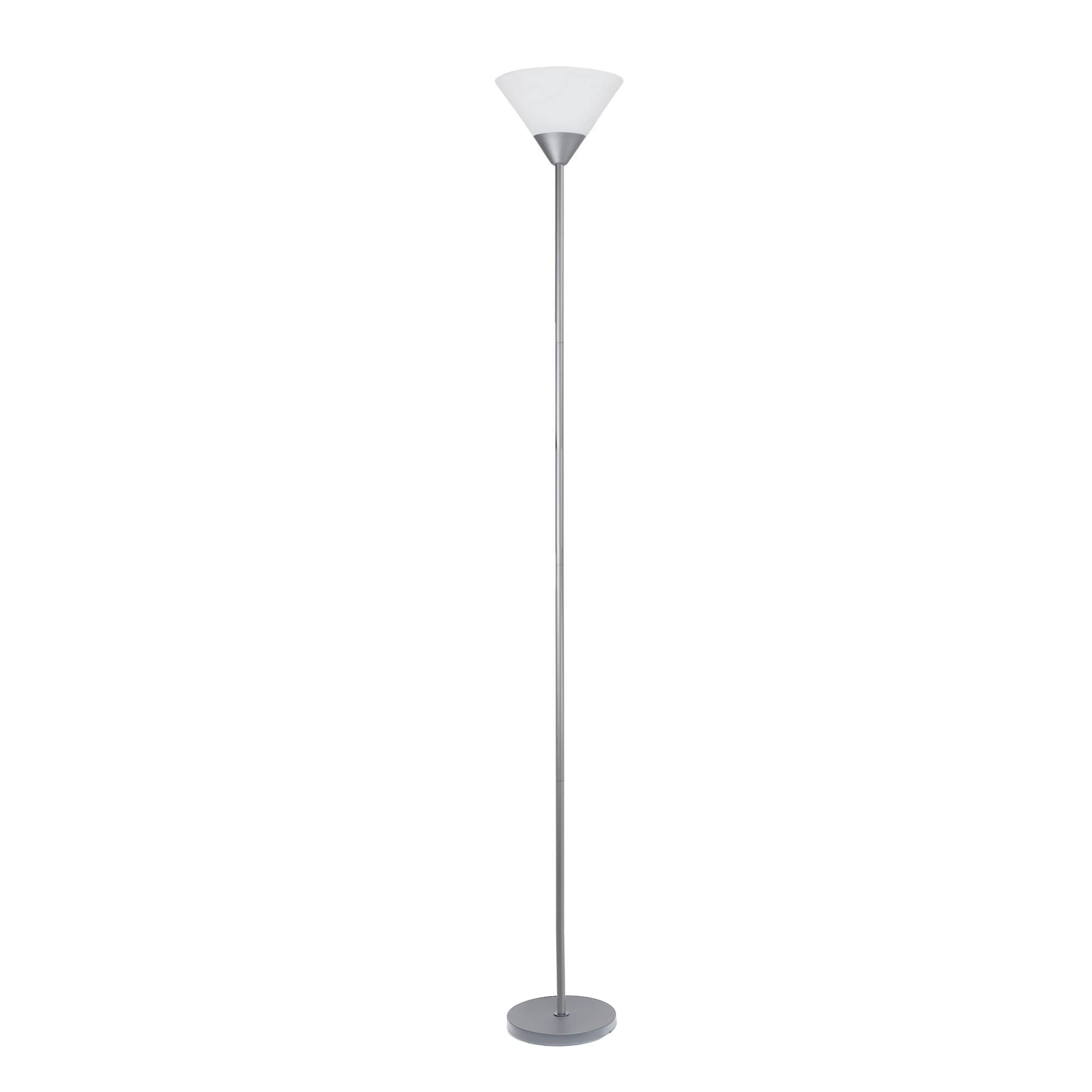 Simple Designs Lf1011-Slv 1 Light Torchiere Stick Floor Lamp, Silver