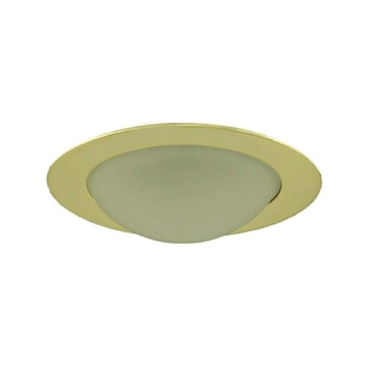 Jesco Lighting TM315PB 3-Inch Low Voltage Trim Recessed Light, Frosted Opal Dome, Polished Brass Finish, Diameter: 4-1/4in
