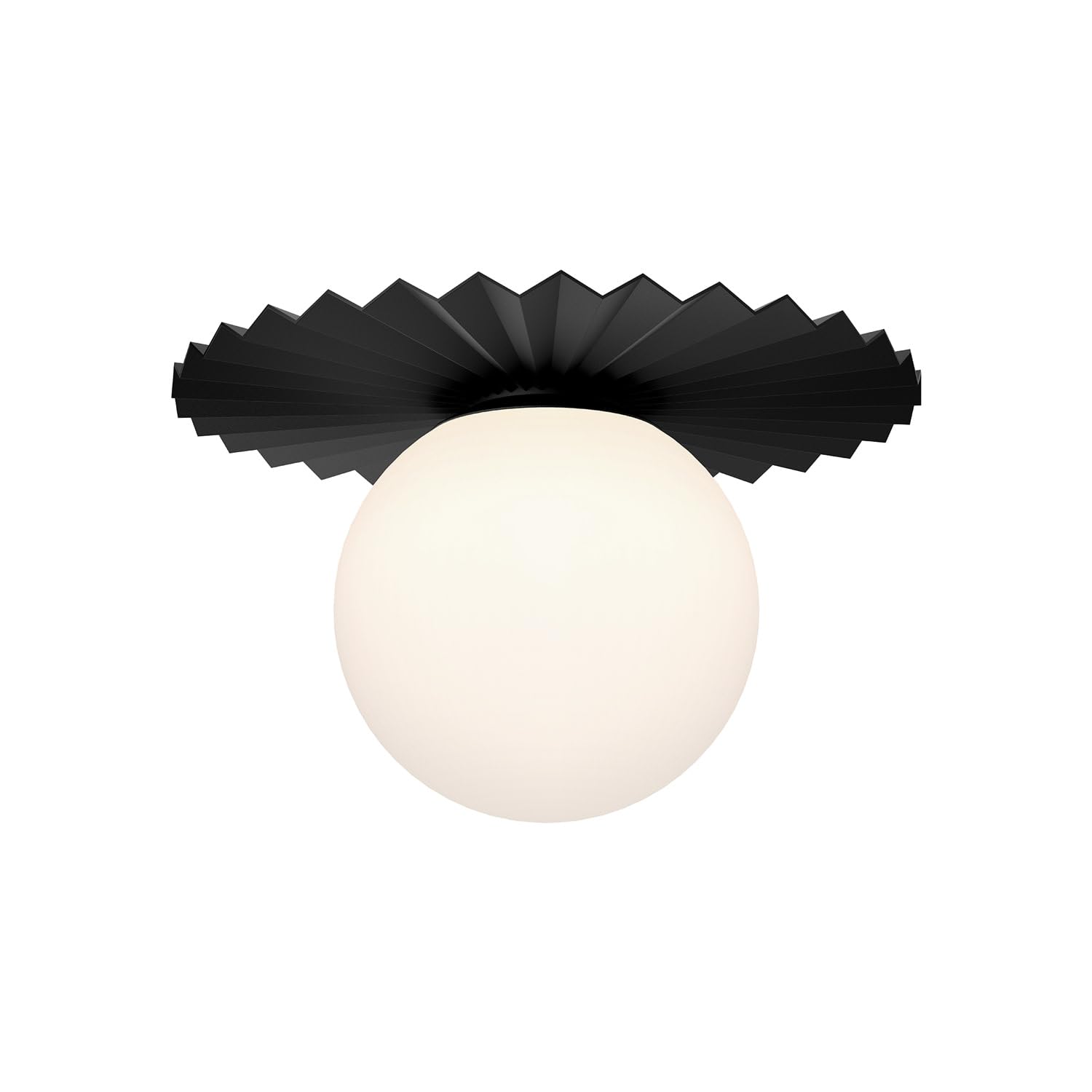 Alora Mood FM501214MBOP Plume Flush Mount, Matte Black/Opal Matte Glass