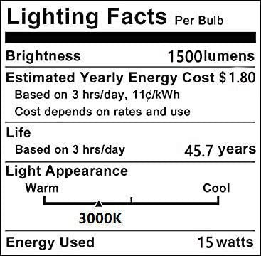 Lxcom Lighting E11 LED Corn Bulb 15W Dimmable Ceramic 2 Pack, Warm White 3000K, 1500LM, Clear