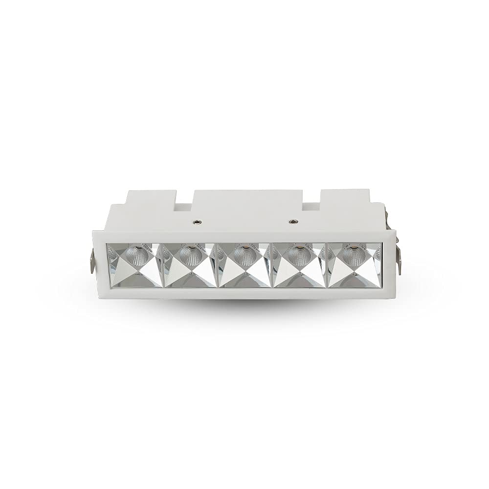 Vonn Lighting Rubik 5-Light Integrated Led 100-277V, Etl Certified, Commercial Grade Ic Rated, Fixed Recessed Downlight With Trim, Beam Angle 34, White, 6.5" L X 1.75" W X 2.25" H