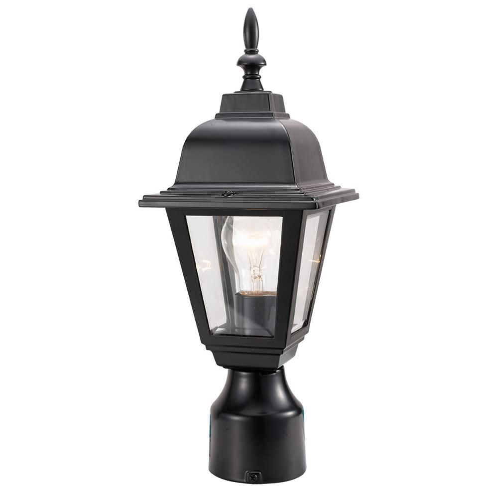Maple Street Outdoor Post Light with Clear Glass, Wet Rated for Driveway, Patio, and Garden - Design House, 507509