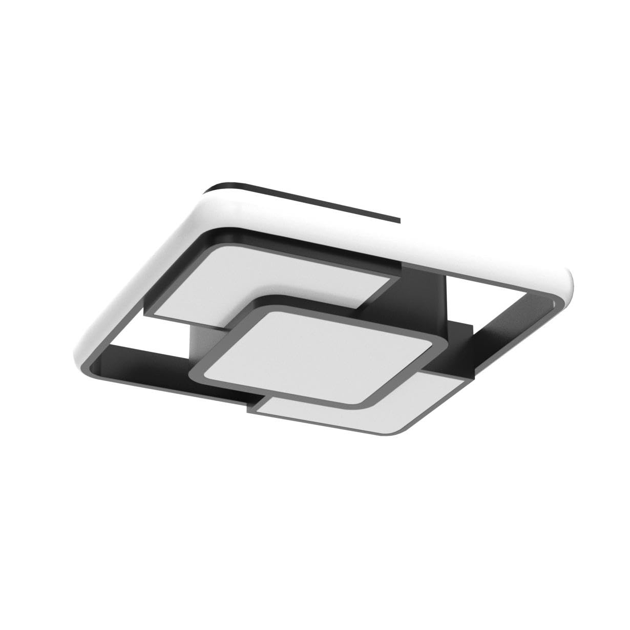 FUJSGAYELL 62W Dimmable LED Flush Mount Light Fixture, 15.74" Black, Remote Control, 3000K-6500K, Modern Chandelier for Dining