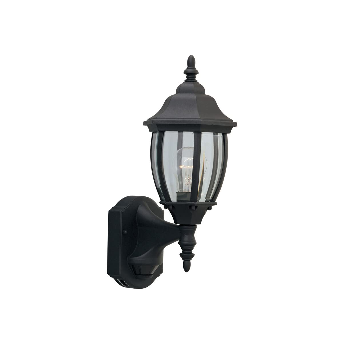 DESIGNERS FOUNTAIN Tiverton Outdoor Wall Lantern Sconce, Aluminum, Black, Model 2420MD-BK