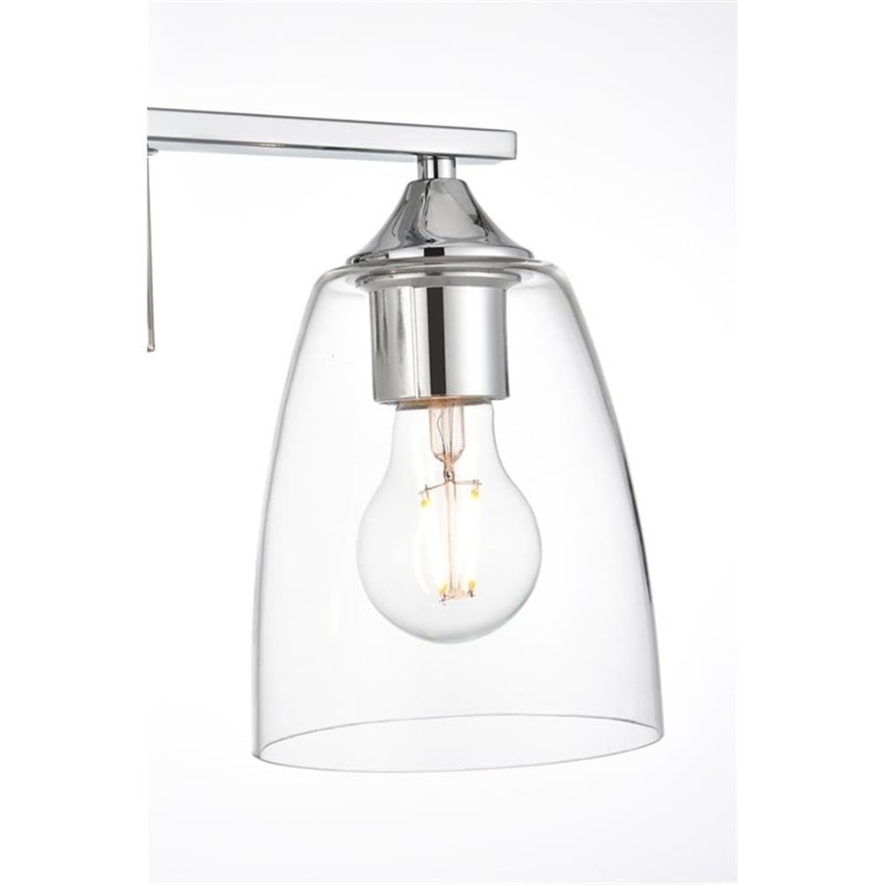 Living District Harris 2-Light Iron & Glass Bath Sconce in Chrome/Clear