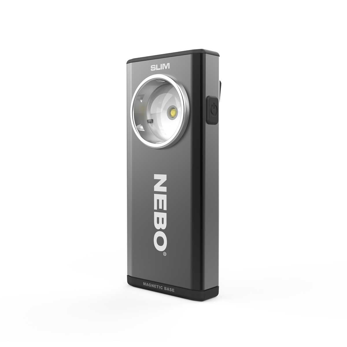 Nebo Slim Work Light, Usb Rechargeable Bright Pocket Light With Clip, Hook And Magnetic Base For Hands-Free Lighting Portable Co