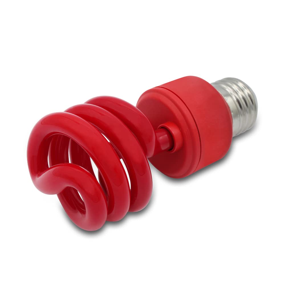 lumenivo 13W Spiral CFL Red Light Bulb, E26 Medium Screw Base, 120V, 4 Pack - Outdoor Decorative Lighting