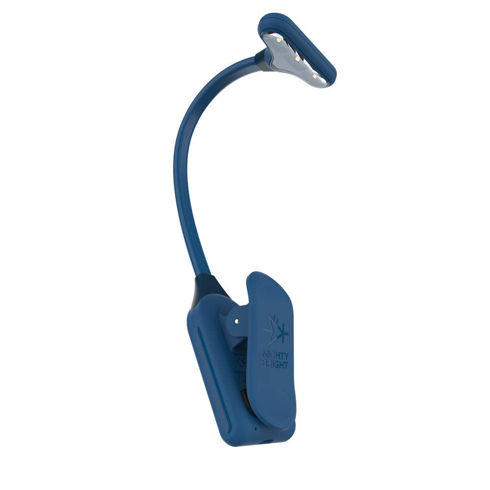 Mighty Bright NuFlex Rechargeable Book Light, 35 Lumens, 3 Brightness Levels, Midnight Blue, Model 47831