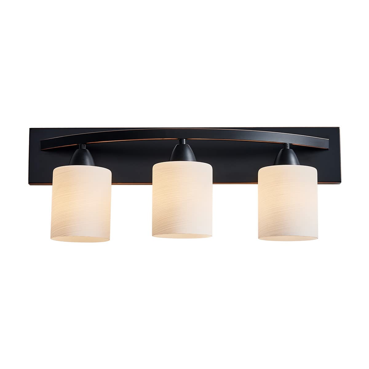 ANJIADENGSHI Bathroom Vanity Light Fixtures, Oil Rubbed Bronze Wall Mount Lighting, Modern Wall Sconce with White Glass Shade, B
