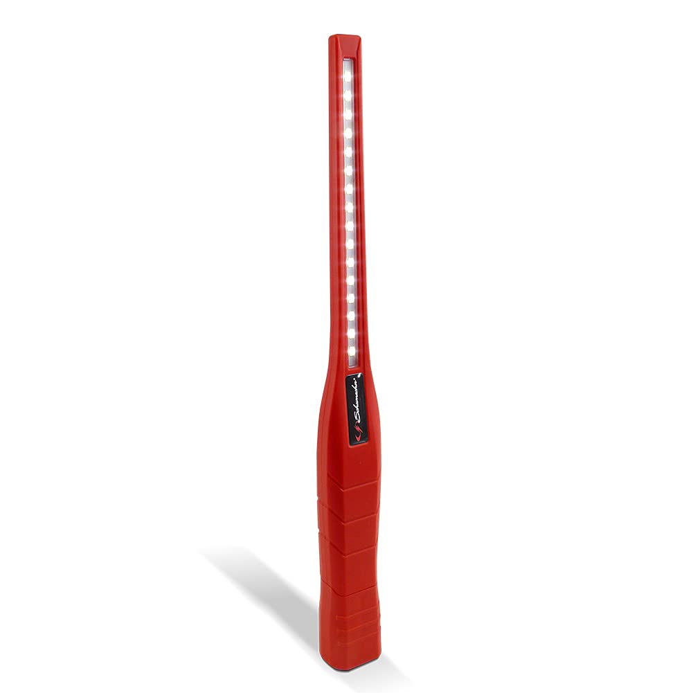 Schumacher Slim 360 Degree Rechargeable Work Light, Red – Features Ultra-Bright Directional Lighting, 360-Degree Swivel And Tilt, And Dimmer