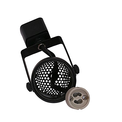 KING SHA GU10 Die-cast Aluminum Track Lighting Head for H Type Systems, ETL-Listed, Black, Model KS002