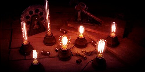 Xihome Vintage American Village Style Desk Light Creative Table Lamp Iron Steel Water Pipe Table Night Lights,Rustic Loft Indust